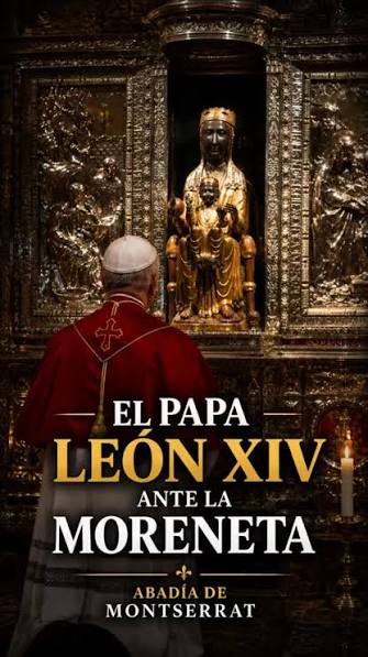 Le pape Léon XIV devant la Moreneta, abbaye de Montserrat