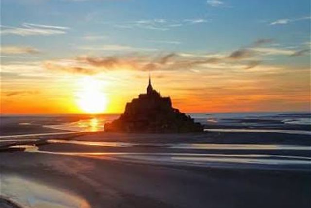 Coucher de soleil sur la baie du Mont Saint-Michel